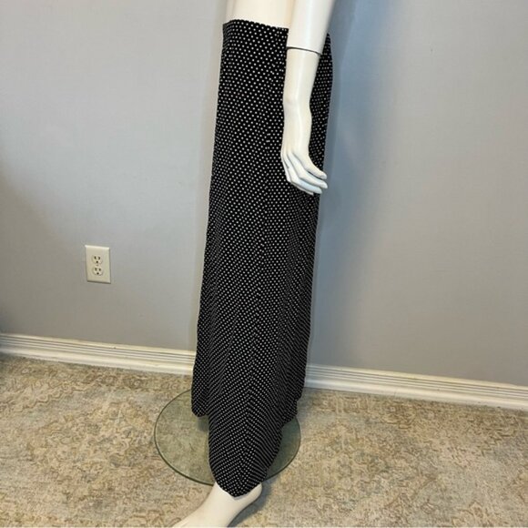Maeve by Anthropologie Black White Maxi Skirt Dots Print Size M - Picture 8 of 8